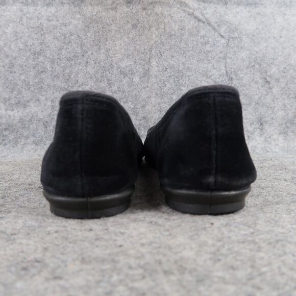 New York Lites Shoes Womens 8 Slippers Velvet Embroidered Horn Holly Black Flats - Picture 5 of 16